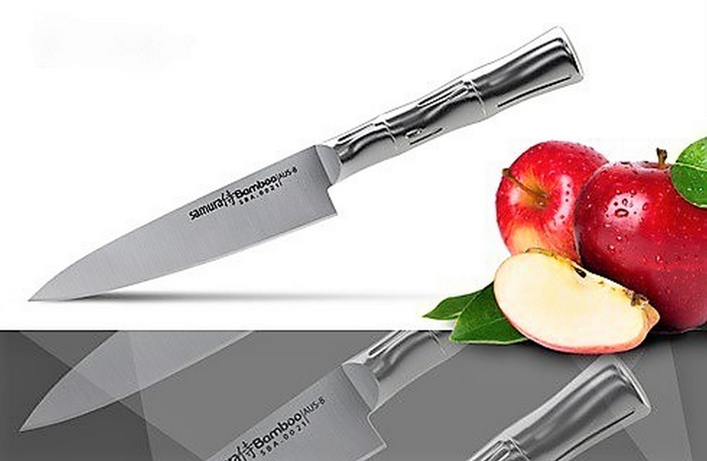 Küchenmesser Kochmesser SAMURA BAMBOO Universal Profi Messer AUS-8 Stahl 12 cm